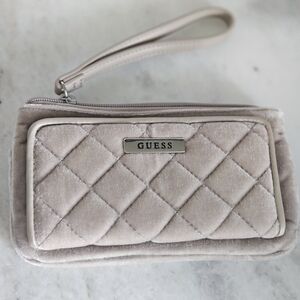 GUESS Quilted Beige Wristlet